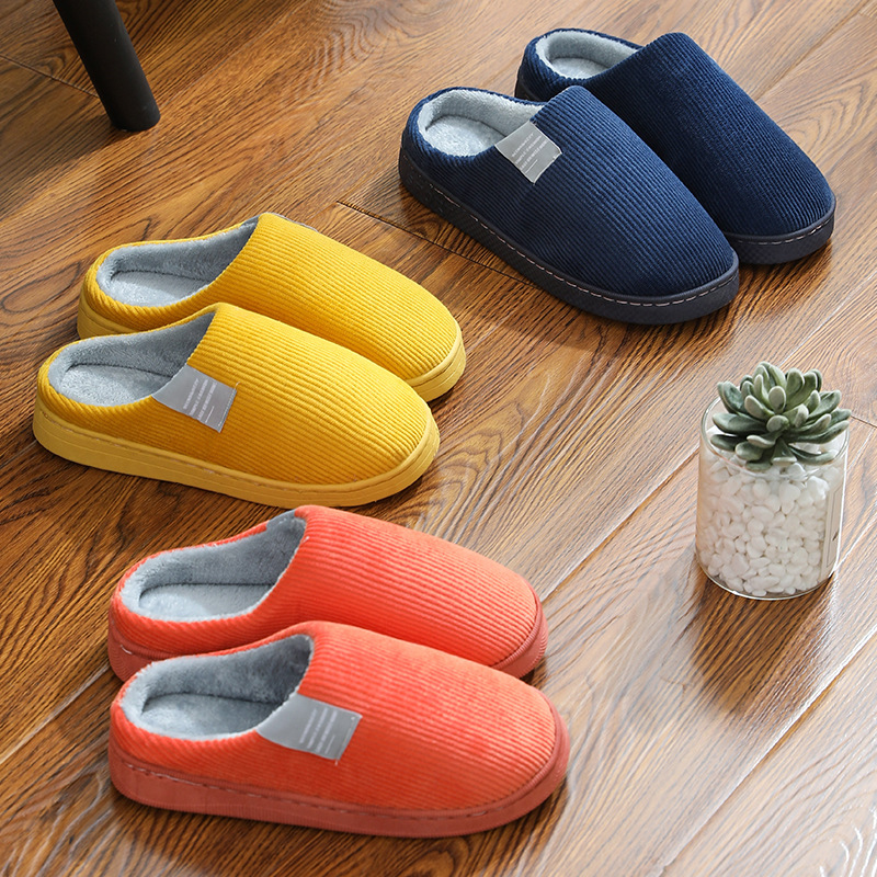 Cotton Slippers Women's Autumn and Winter Thick Bottom Cute Household Home Indoor Couple's Outer Wear Cotton Slippers Men's Warm Home