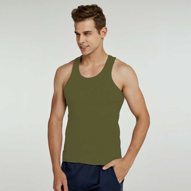 Factory direct supply men's vest cotton bodybuilding sports vest men's summer bottoming old head shirt fine thread wholesale