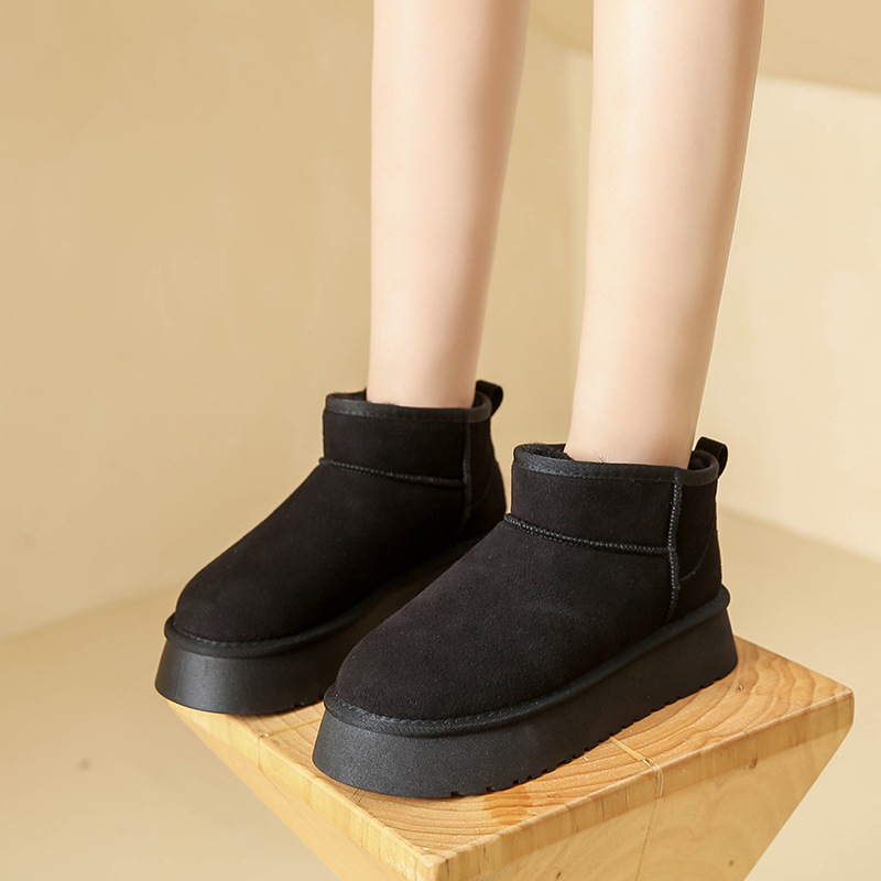 Snow Boots women's platform thick-soled outer wear 2023 Winter new fur integrated waterproof non-slip warm cotton shoes_voghion.com