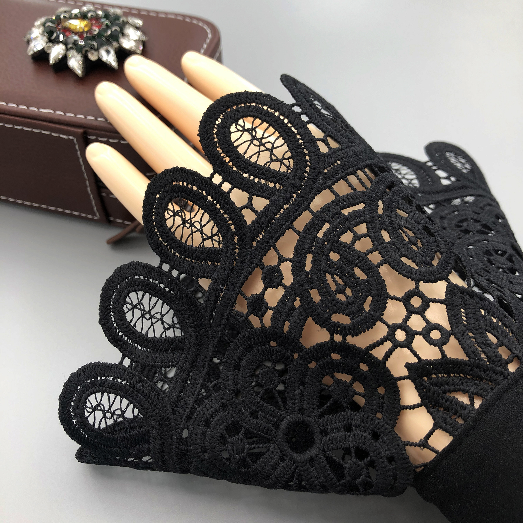 1 pair lace embroidery lace big wave fake cuff wedding casual decoration craft Cuff accessories
