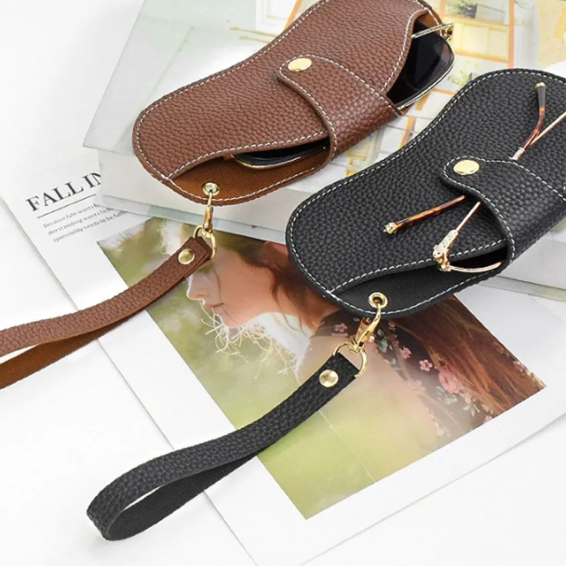 New PU Leather Glasses Case ins Men and Women Sunglasses Storage Bag Convenient Glasses Protective Cover Sunglasses Bag