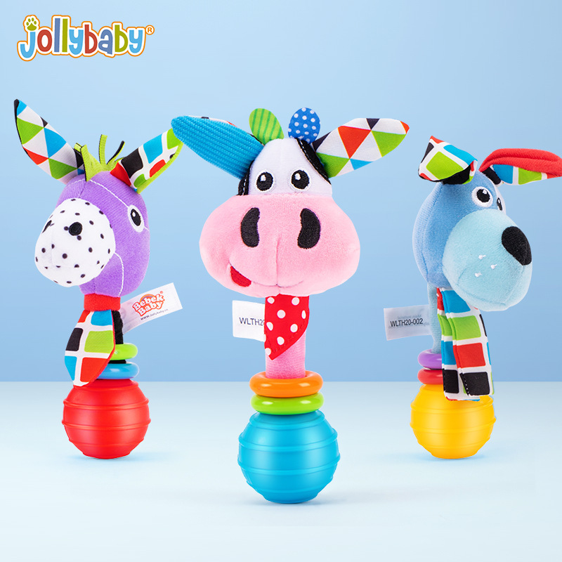 jollybaby newborn baby toy bite rattle educational male and female baby 0-1 years old early education rattle rattle stick