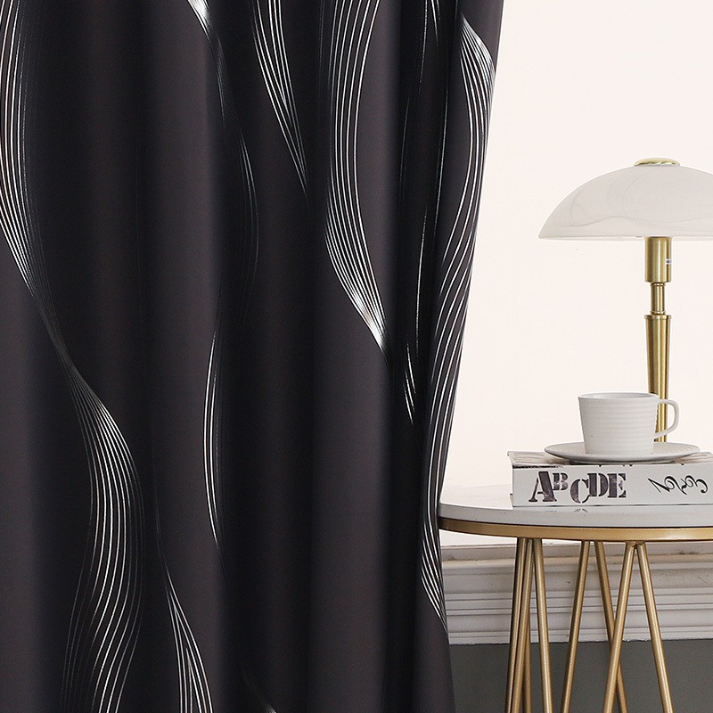 Foreign trade window shade cloth gilding mute full shading lining fabric finished perforated cross-border curtain short curtain