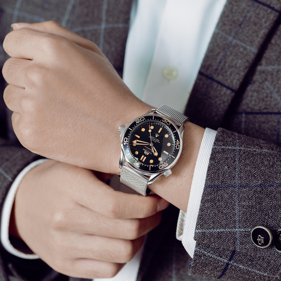 Automatic mechanical luminous steel mesh belt men's watch AUTOMATIC WATCH_voghion.com