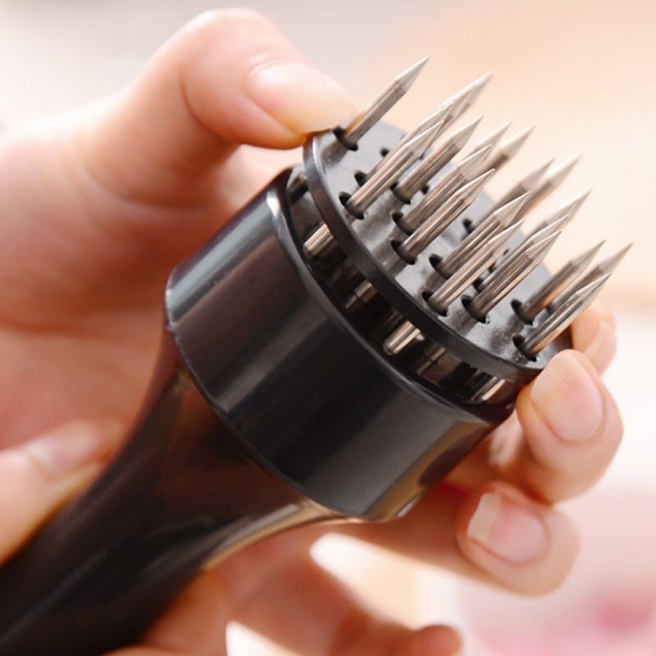 Household stainless steel steak hammer pine meat needle household meat tenderizer hole breaking rib device tapping meat hammer meat clamping needle