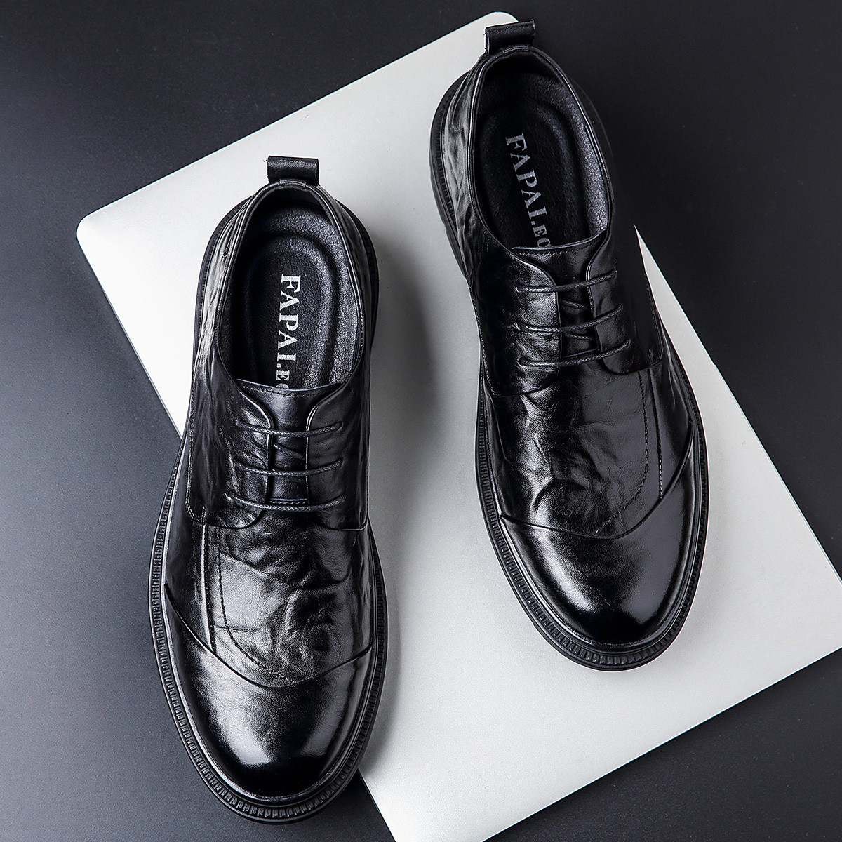 2025 New Leather Shoes Men's Leather Top Layer Cowhide Men's Leather Shoes Business Dress Interior Heightening Derby Shoes Wedding