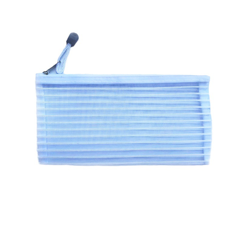 Straight Striped Edge Bag Pencil Bag Bill Bag Zipper Document Bag Student Stationery Bag Cosmetics Large Capacity Storage Bag