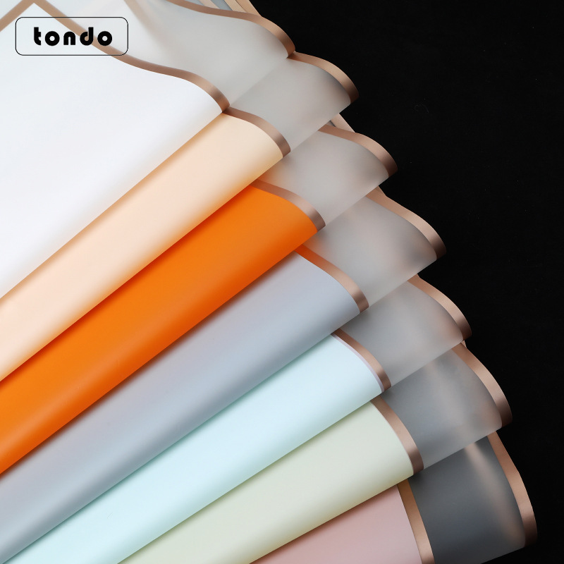 Tang De Valentine's Day Waterproof Flower Wrapping Paper Space Milan Series Double Gold Edge Jelly Film Packaging Material