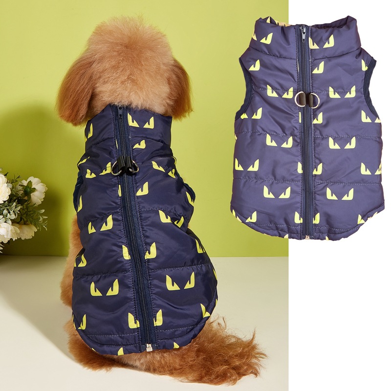 Autumn and Winter New Traction Buckle Lightweight Jacket Pet Clothes Dog Cotton-padded Teddy Bomei Vest Warm Vest