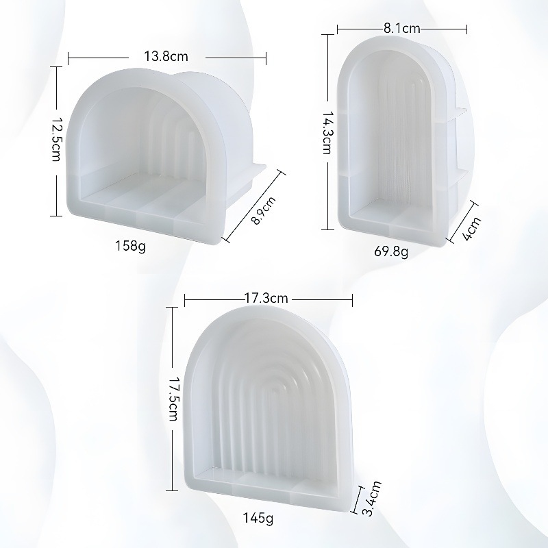 エポキシ樹脂幾何ストライプレインボーアーチ型キャンドルシリコーン型大中小 3 サイズ 3d キャンドルホルダー型|undefined