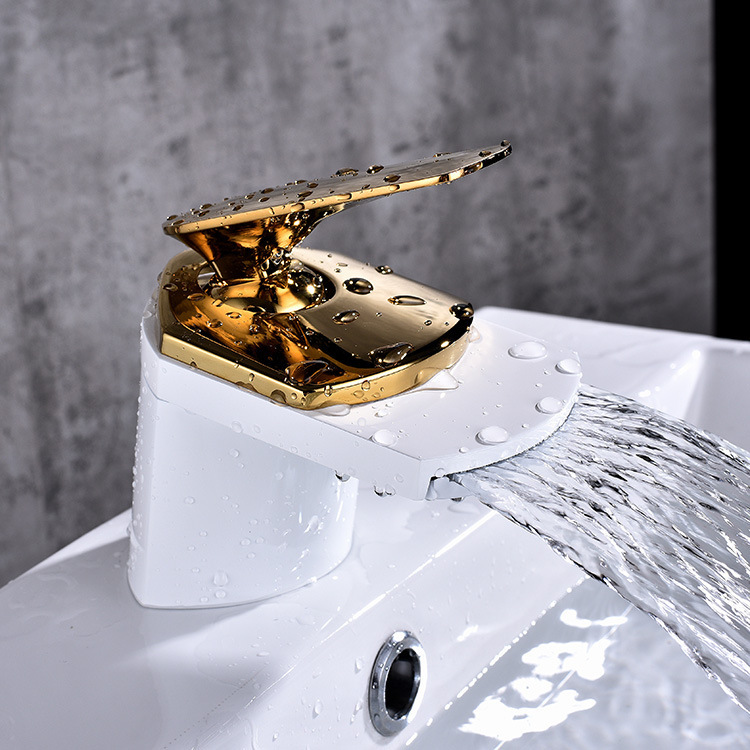 OEB Waterfall Faucet Toilet Basin Brushed Gold Electroplated Faucet Household Toilet Mixing Faucet Spot