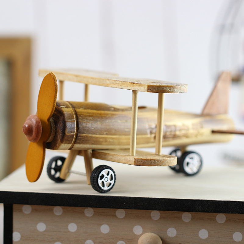 New wooden aircraft military model toy children's simulation decompression aviation home desktop decoration factory wholesale