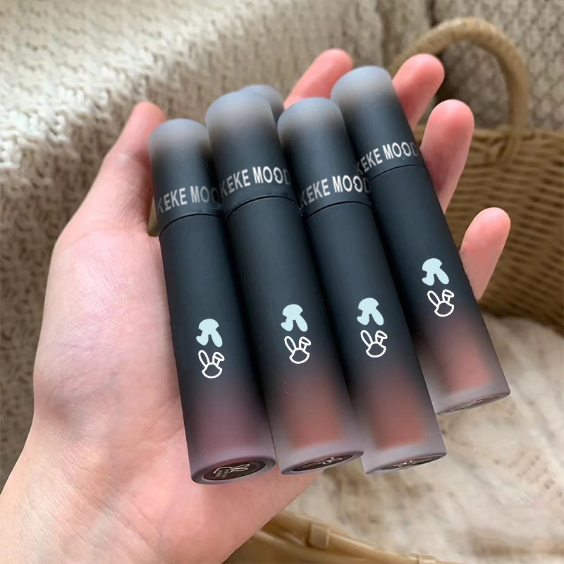 Kekemood Black Rabbit обратный макарон Macaron Lip Muddy Faint Velvet, Velvet и White Student Party дешевая губная глазурь