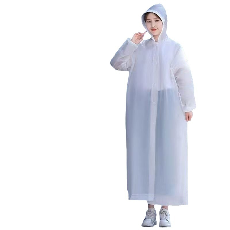 EVA Thickened Non-Disposable Fashion Raincoat Adult Children Outdoor Travel Drifting Portable One-Piece Raincoat Draped