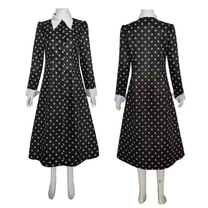 Adams Family cos Sauce Skirt Wednesday Adams Black Sauce Skirt Adams Family cosplay