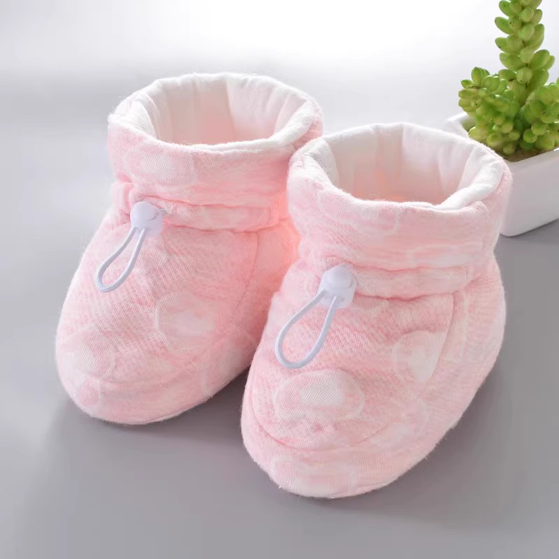 Baby shoes autumn and winter thick warm soft bottom 0-3-6-12month baby shoes socks cotton shoes 1 year old toddler front shoes