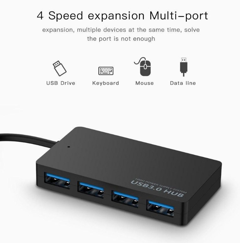 Ultra-thin 4-port USB3.0HUB hub splitter typecusbhub one-to-four USB extender docking station