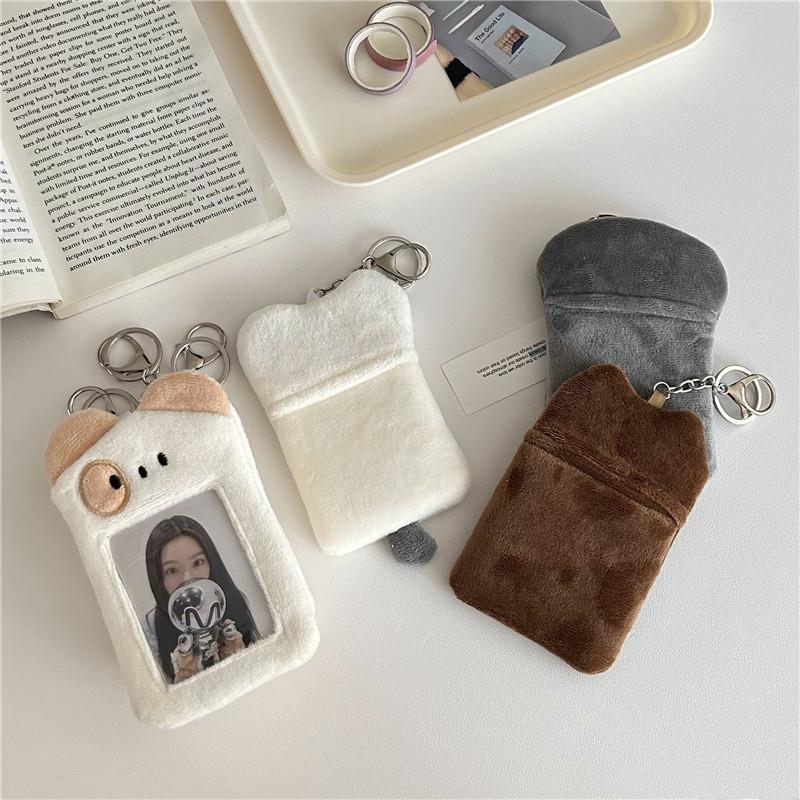 Original Cute Puppy Cat Plush Card Set Korean ins Style Campus Meal Card Love Bean Card Photo Display Pendant