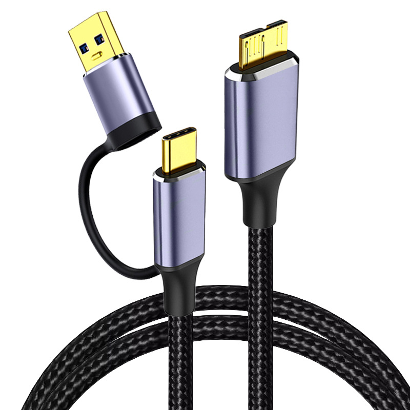 Cross-border new two-in-one type-c to microB USB3.0 hard disk data cable multi-functional dual-use