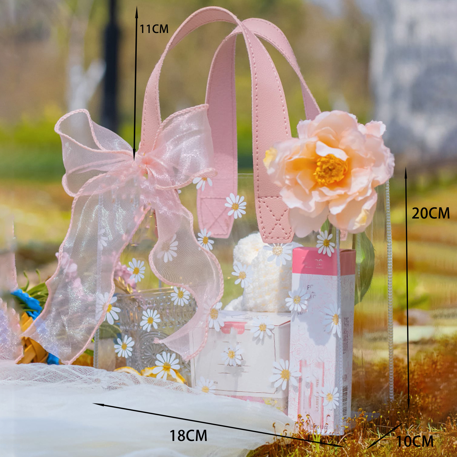 Spot wholesale Hi gift bag transparent bag pvc handbag Valentine's Day hand carrying gift bag gift bag