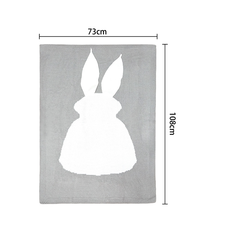 亚马逊iNS风兔耳朵毯子立体兔子毛毯儿童针织盖毯婴儿宝宝抱毯