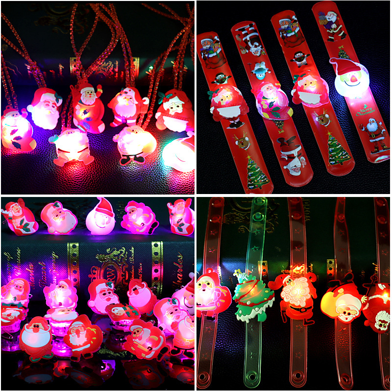 Christmas Toy Luminous Bracelet Luminous Ring LED Flash Pat Circle Children's Watch Necklace Decorative Gift