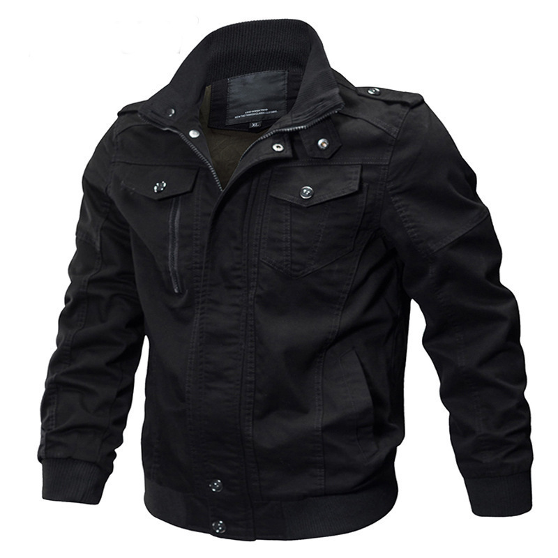 2023 Foreign Trade Amazon Spring New Men's Casual Cotton Military Jacket Outdoor Loose Large Size Workwear Jacket