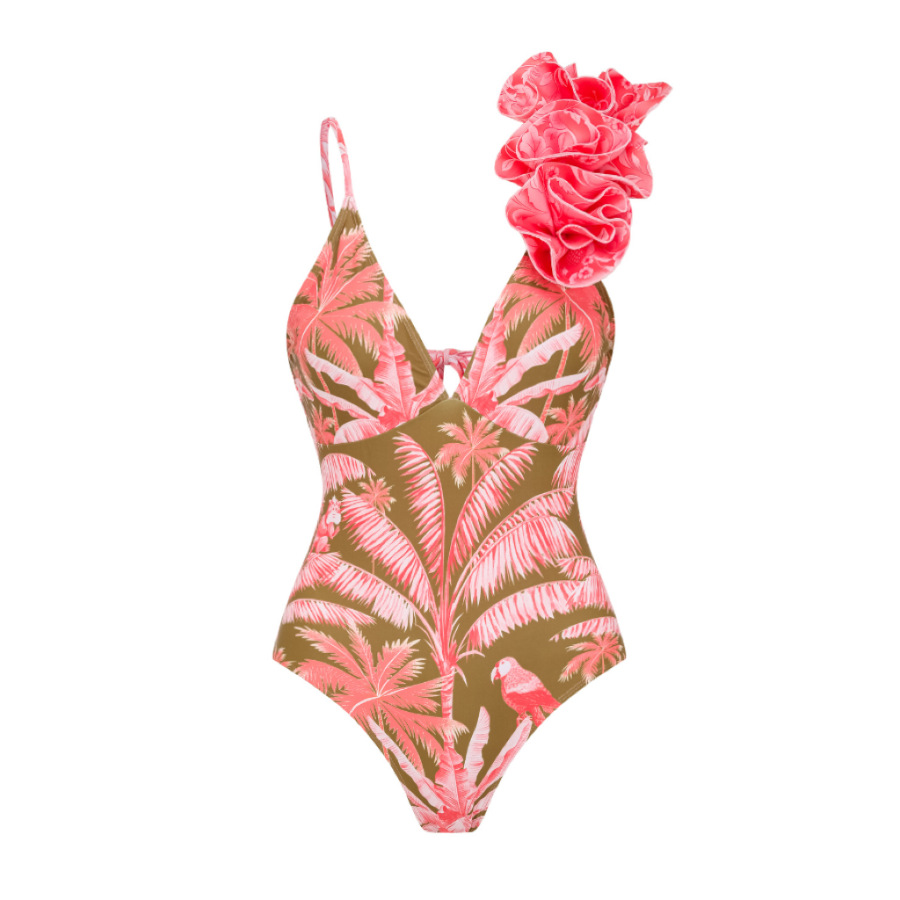 2023 new printed fashion design sexy swimsuit Women's European and American cross-border swimsuit one-piece two-piece suit suit