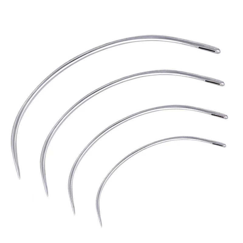 in stock wholesale large hole c type curved needle handmade leather needle curved needle wig needle sewing needle DIY curved needle