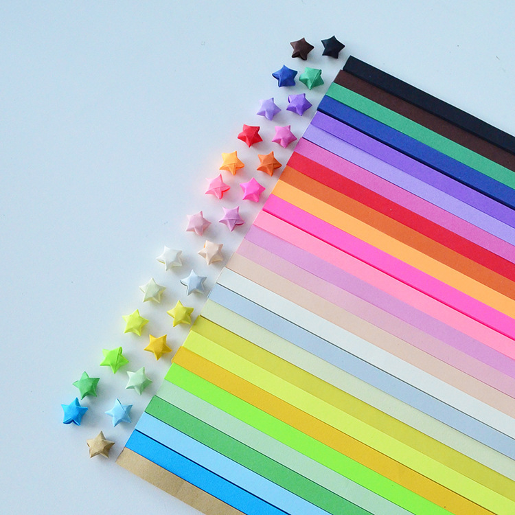 Star origami gradient luminous lucky star paper five-pointed star origami luminous DIY handmade creative cartoon origami