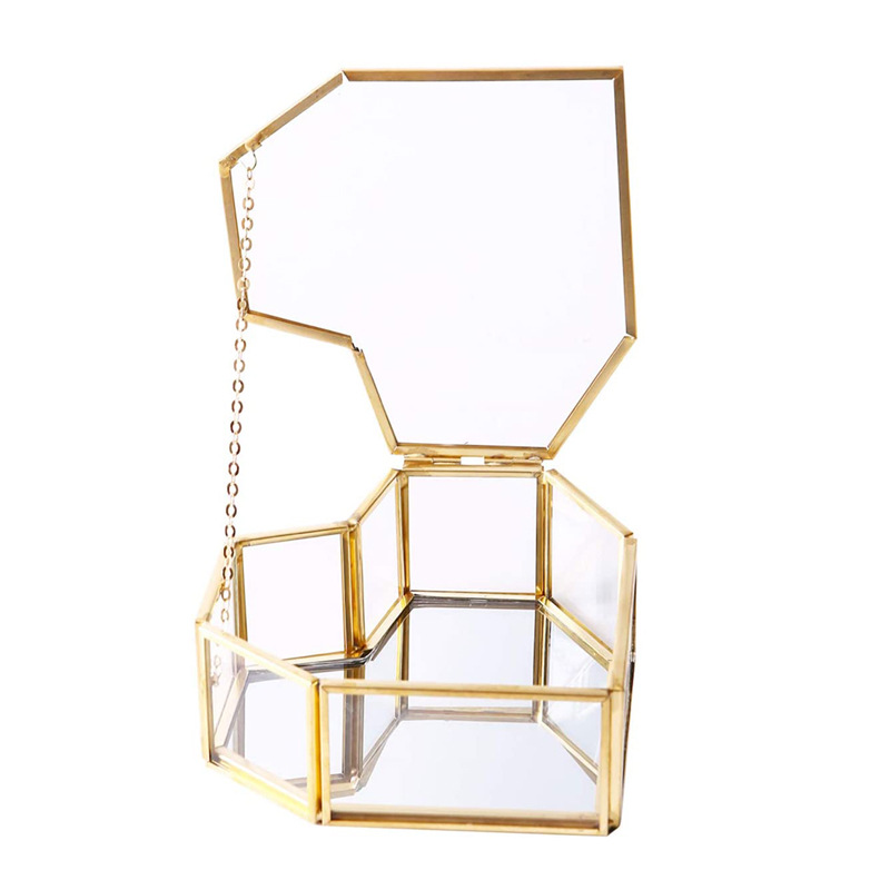 European Style Retro Small Luxury Creative Love Glass Jewelry Box Jewelry Storage Box Desktop Princess Jewelry Display Box