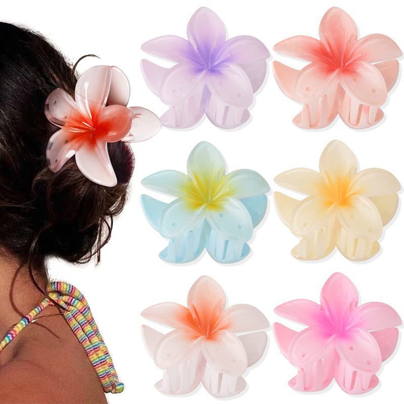 Egg Flower Grab Clip Advanced Gradient Flower Large Grab Clip Hair Accessories Super Fairy Head Disc Hair Headwear Shark Clip_voghion.com