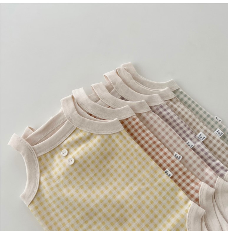 2023 Newborn Cotton Sling Jumpsuit Baby Summer Simple Comfortable Triangle Fart Climbing Vest