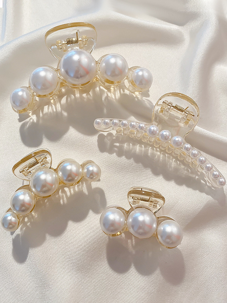 Pearl Hairpin Hair Clip Back Head Small Clip Women's Summer Hair Clip Headdress Korean Hair Accessories Shark Clip