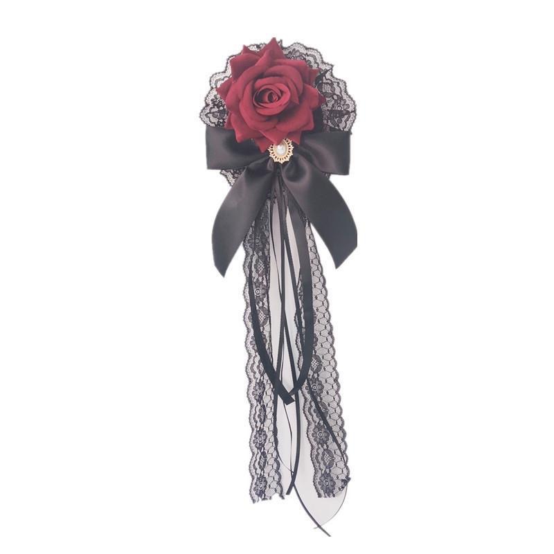 Palace wind Lolita cla hair accessories Velvet Rose Ball hairpin Gothic Lolita hand-made dark to die