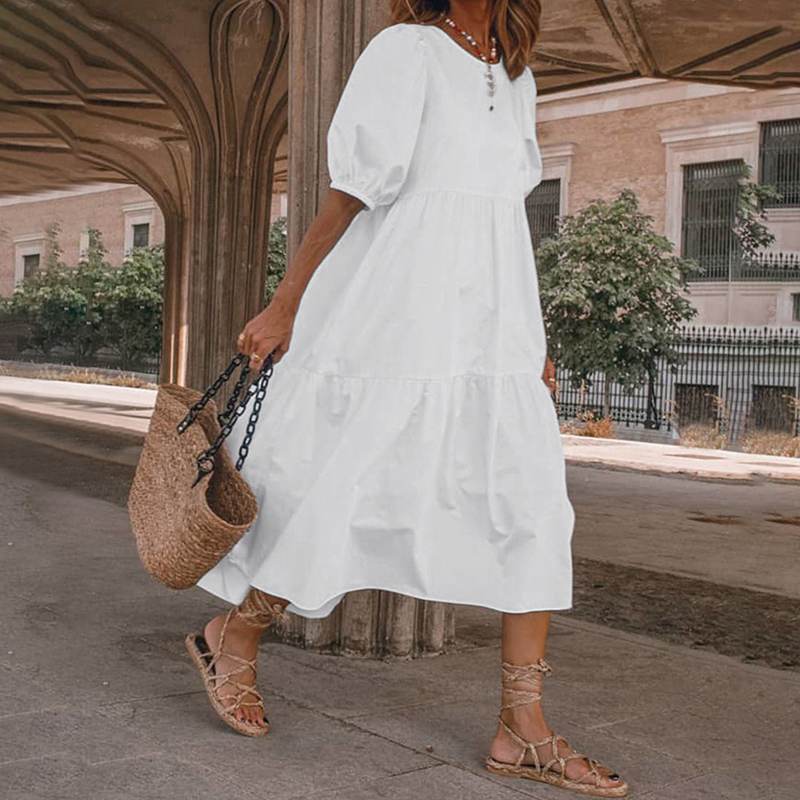 Amazon New Arrival Retro Summer Dress Hot Sale Hot Style Sun Dress Women Casual Bohemian Beach Dress