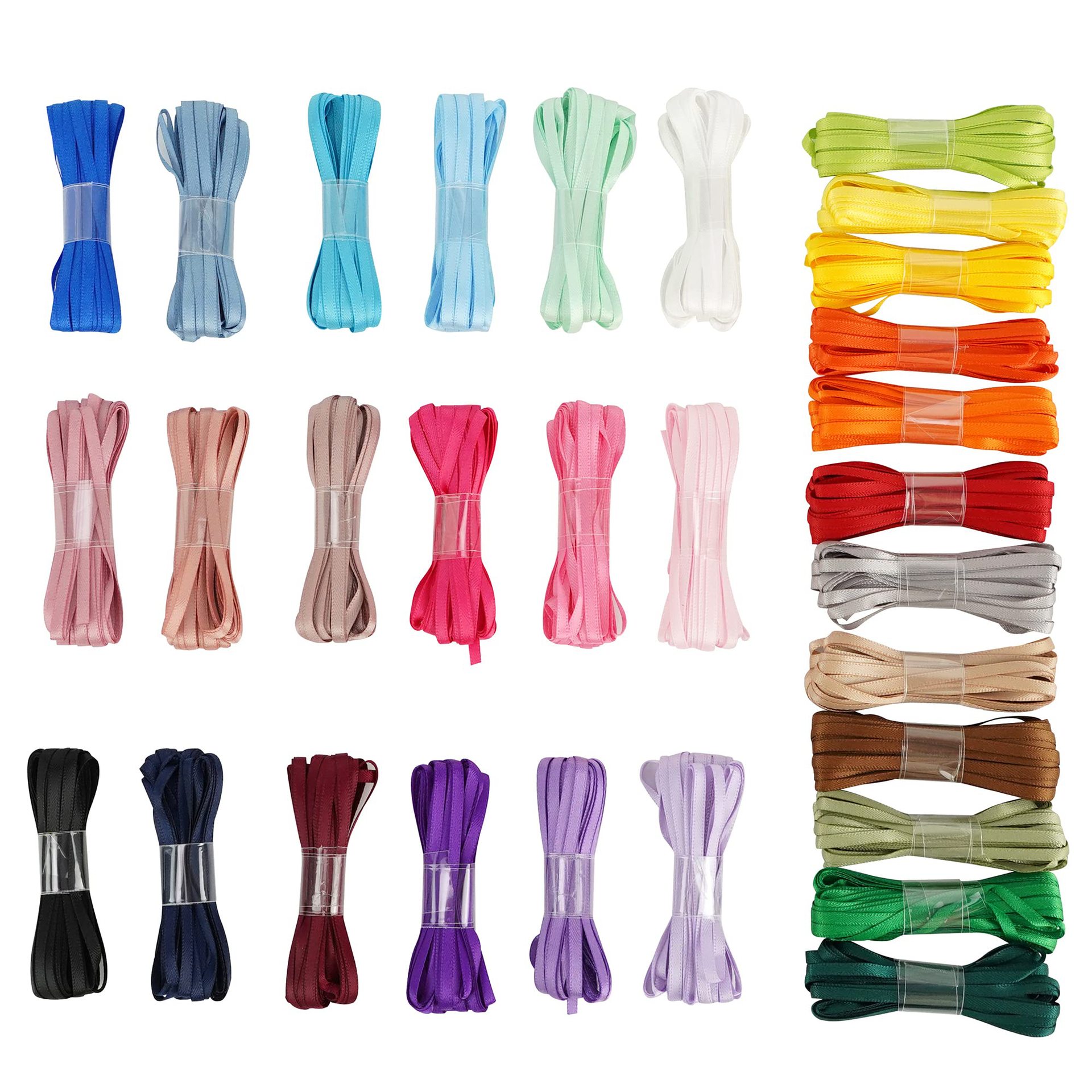 Factory direct ribbon flower ribbon polyester satin ribbon long-term inventory spot 196 color specifications 2-100mm wide