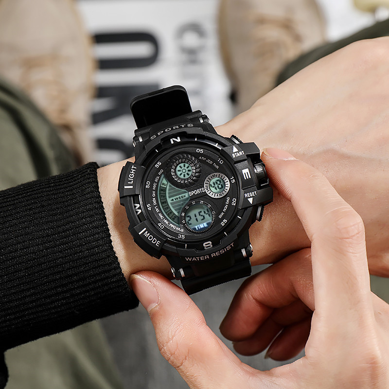Manufacturers wholesale men's outdoor Korean fashion explosions large dial Sports men's and women's students waterproof children's electronic watch