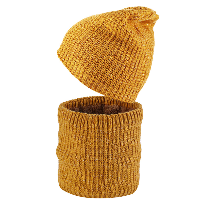 Unisex-Schal, modischer Mützenschal, zweiteiliger Strickmützenschal und warme Wollmütze aus Samt_voghion.com