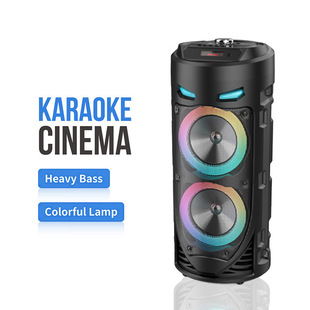 ZQS4239 new double 4-inch colored lights Bluetooth audio mobile portable colorful double speaker barrel audio