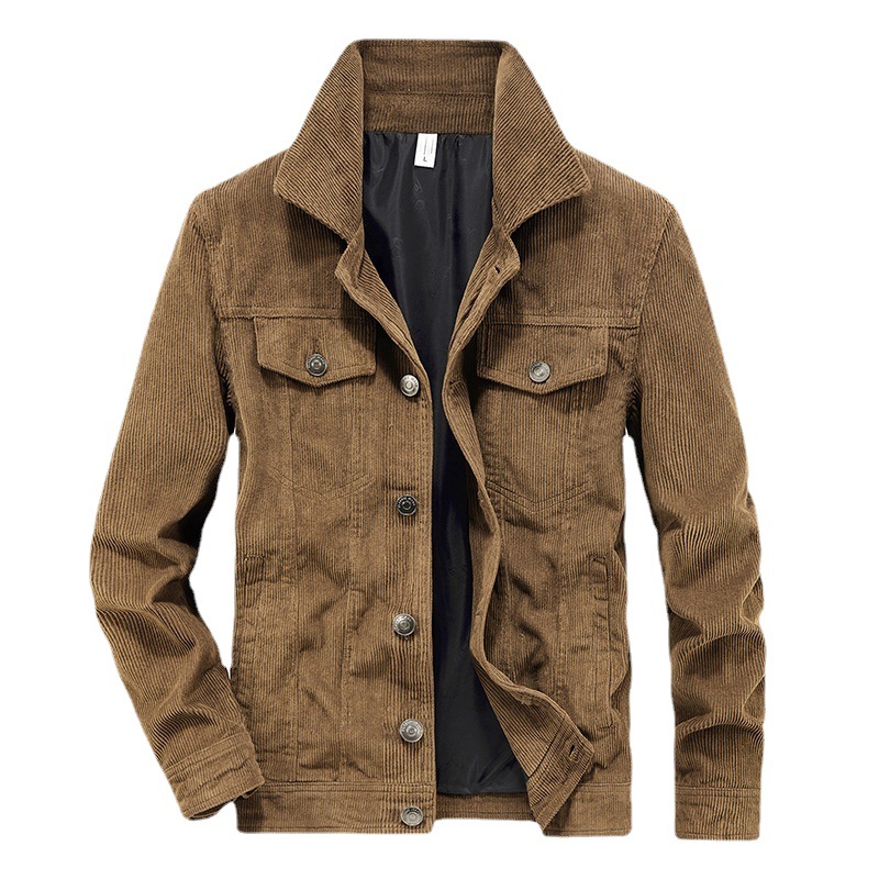 AliExpress Amazon Autumn and Winter Jacket Men's Thin Corduroy Jacket Men's New Retro Work Jacket 2116