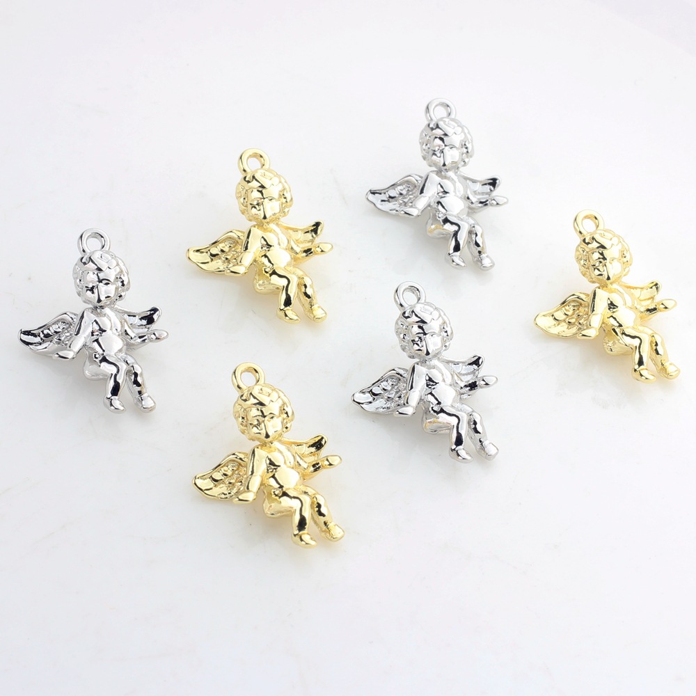 Korean version of three-dimensional alloy Angel small pendant shape pendant accessories diy jewelry earrings accessories material wholesale