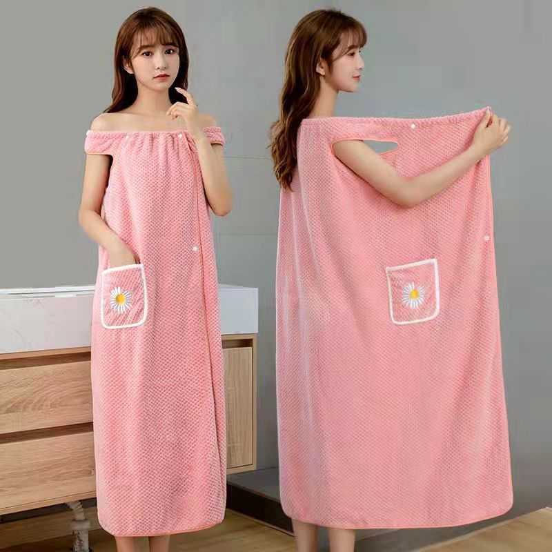 Bath Towel Household Women's Wearing and Wrapping Adult Cotton Absorbent Quick-drying Hair-free Bath Skirt 2021 New Winter Long