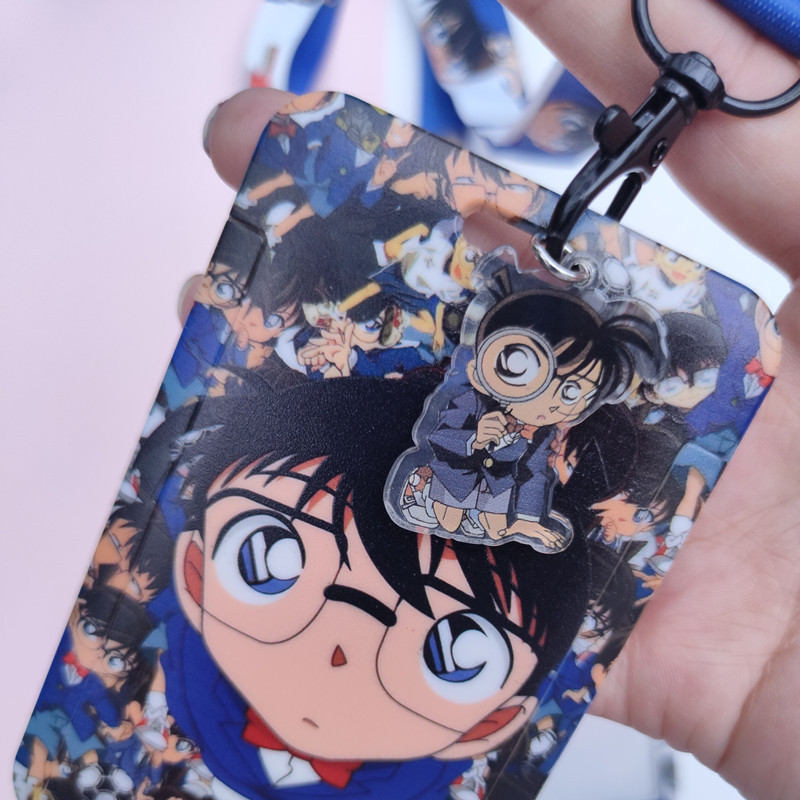 Mobile Phone Lanyard Card Holder Detective Conan Japanese Anime Ribbon Small Hanging Buckle Long Lanyard Combination Detachable Card