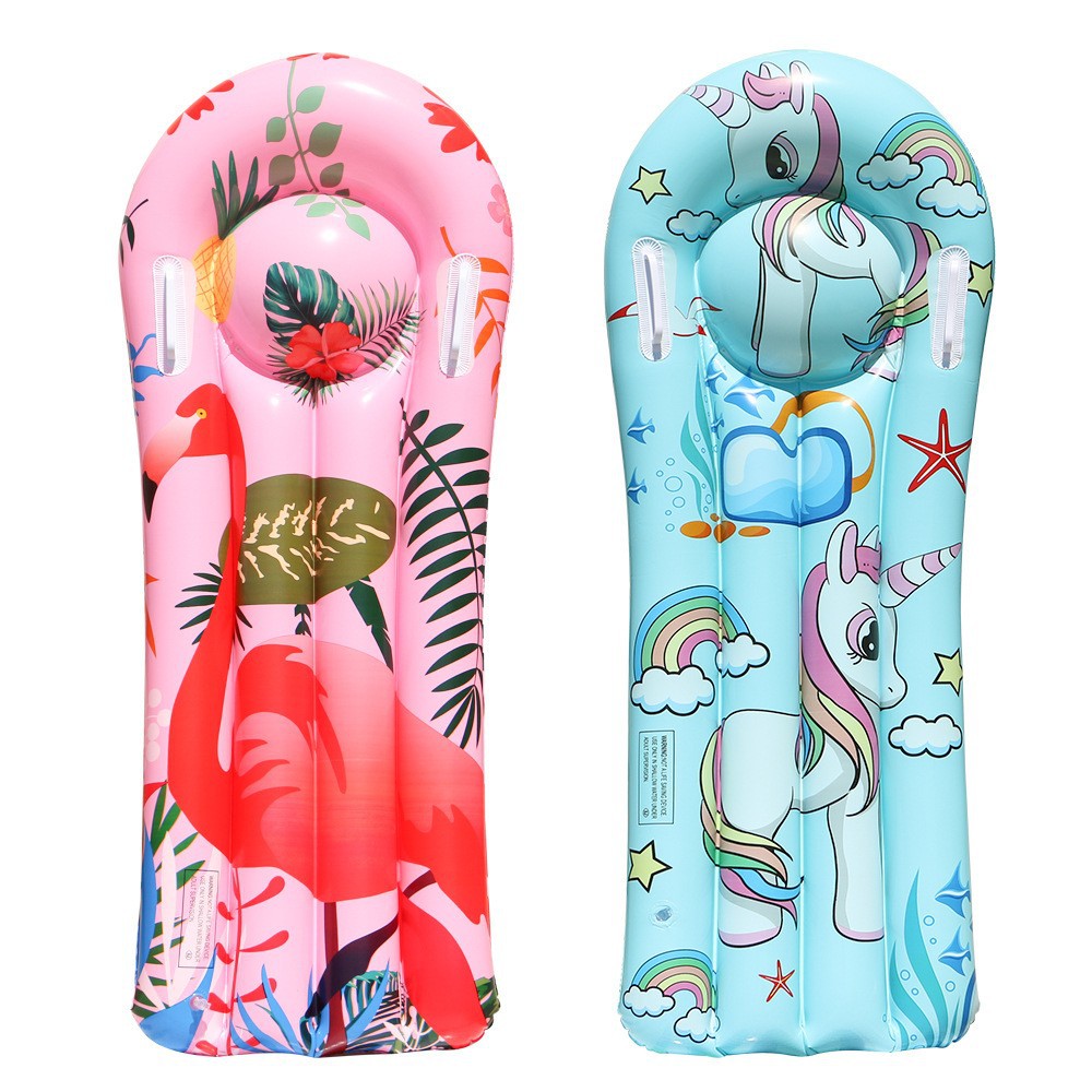 Manufacturers selling inflatable children's surfboard water play toys floating row Mount floating bed learning swimming floating board wholesale