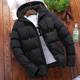 AliExpress cross-border autumn and winter cotton-padded coat men's hooded thickened cotton-padded coat solid color plus size men's casual cotton-padded jacket