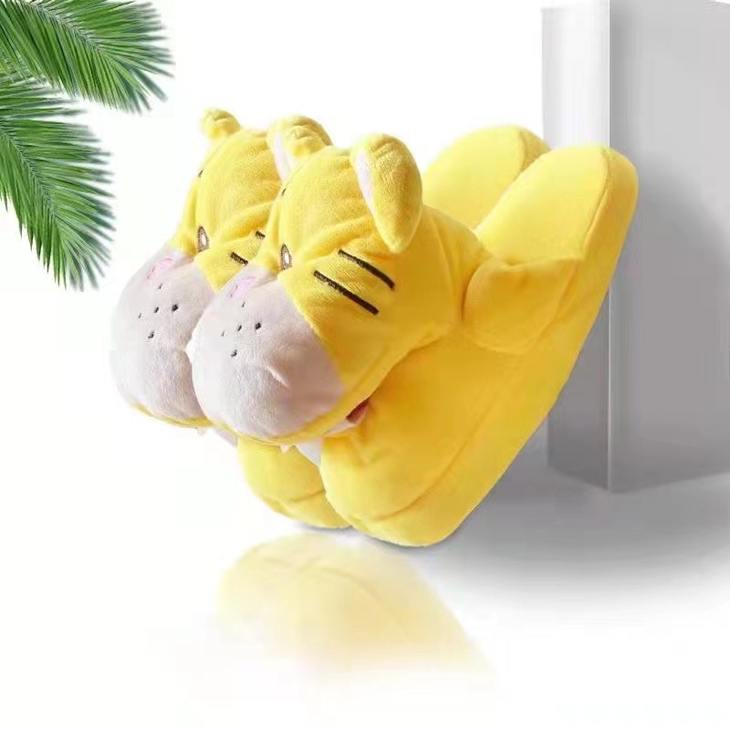 Shake the sound hot funny tiger home fabric cotton slippers will open mouth tiger cotton slippers plush manufacturers wholesale generation