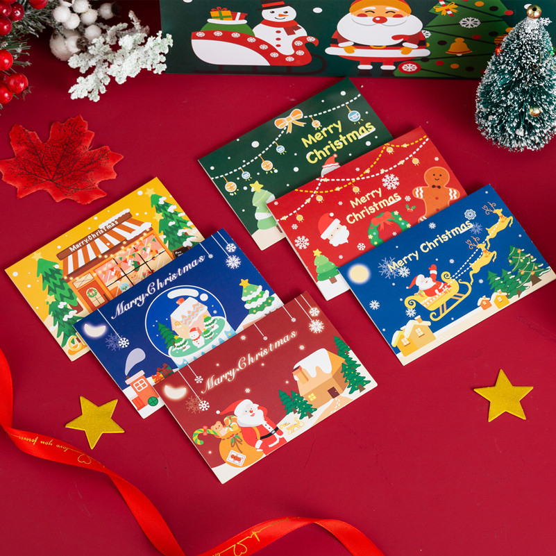 New Christmas greeting card Christmas cute cartoon blessing small card gift message card