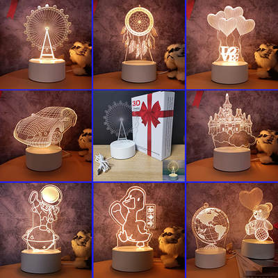 3d night light wholesale creative usb plug-in warm light bedside lamp new strange lettering logo activities practical gifts