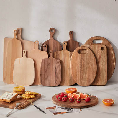 Cross-border Acacia Wood Cutting Board Acacia Solid Wood Cutting Board Cheese Steak Board Outdoor Camping Portable Fruit Board